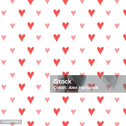 istock Heart shape pattern on pink color and white background. Vector illustration 1426272963