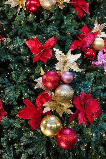Festive Christmas celebration ornaments background