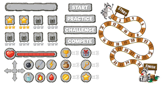 Utility Templete Game Game Element Template Design Set Stock Illustration - Download Image ...