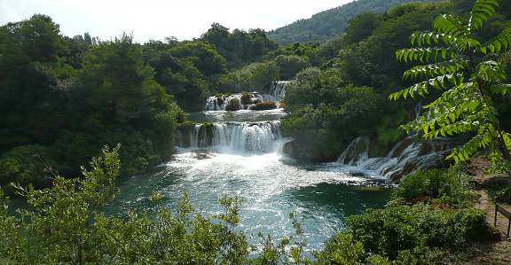 Krka National Park, known for its succession of seven waterfalls, is located in the southern part of Croatia and extends along the Krka river basin