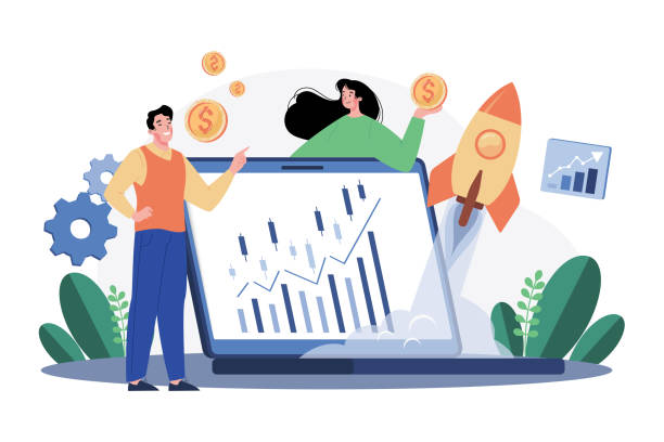 istock Stock Market Research Illustration concept on white background 1426279904