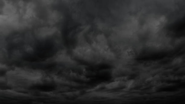istock dark dramatic sky with stormy clouds before rain or snow as abstract background, extreme weather 1426282404