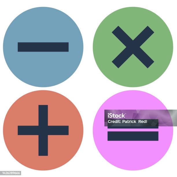 Basic Calculations Sign Basic Mathematical Calculation Symbols With White Background Stock ...