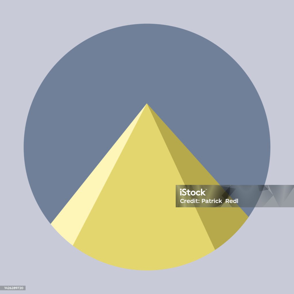 Flat And Minimalistic Pyramid In A Pie Chart Stock Illustration