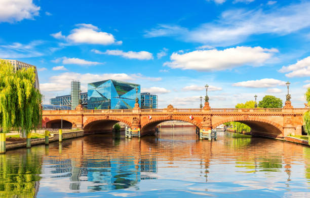 Moltke Bridge over the Spree River in the downtown of Berlin, Germany.