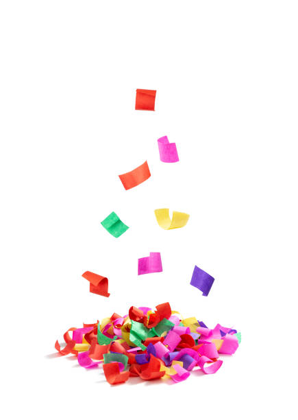 istock Colored Falling Paper Confetti, Flying Colorful Decoration Isolated 1426298720