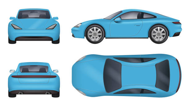 istock Sport cars. Realistic template of fast sport vehicles decent vector illustrations set isolated 1426299419