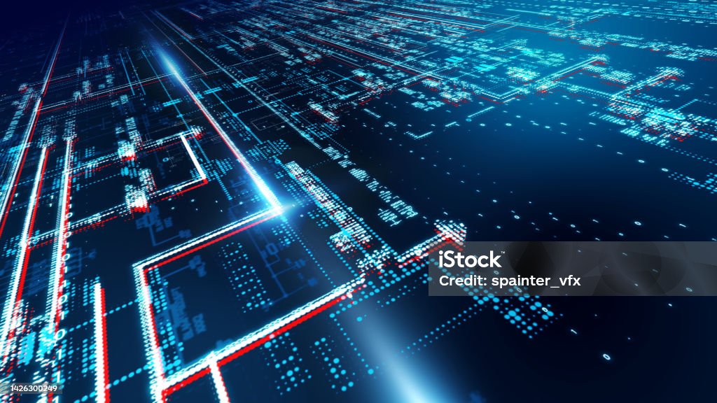 Microtech Background Technology Background Printed Circuit Board 3d Rendering Stock Photo ...