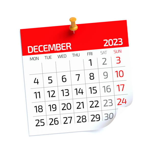 istock December 2023 - Calendar. Isolated on White Background. 3D Illustration 1426300392