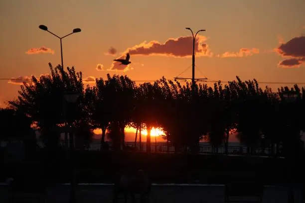 Güneş'in İzmir'i terk etmesiyle şehirde çok güzel görüntüler oluştu.