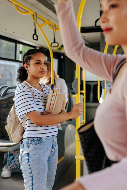 istock Young student riding city bus 1426308636