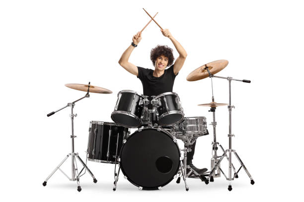 istock Young male drummer holding drumsticks up 1426309376
