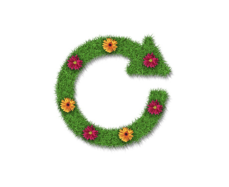 Green grass eco recycle symbol isolated