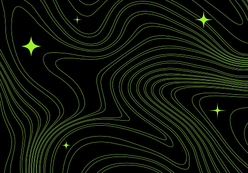 Abstract Futuristic Galaxy Background. Vector Dark Modern Illustration with Stars and Lines.