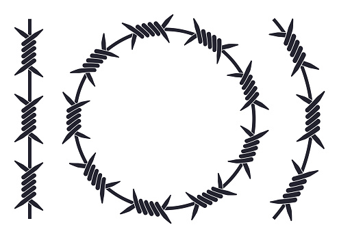 Barbed Wire Design Elements Curve Circle