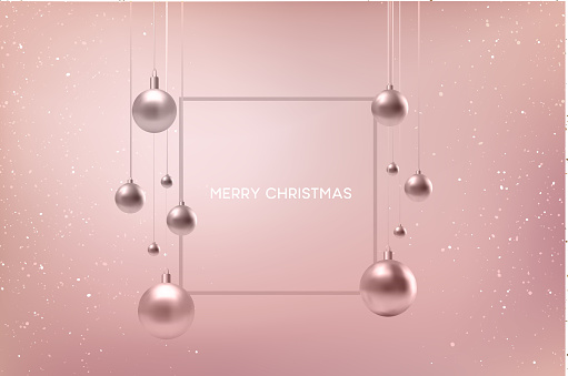 Christmas and New Year gold balls background