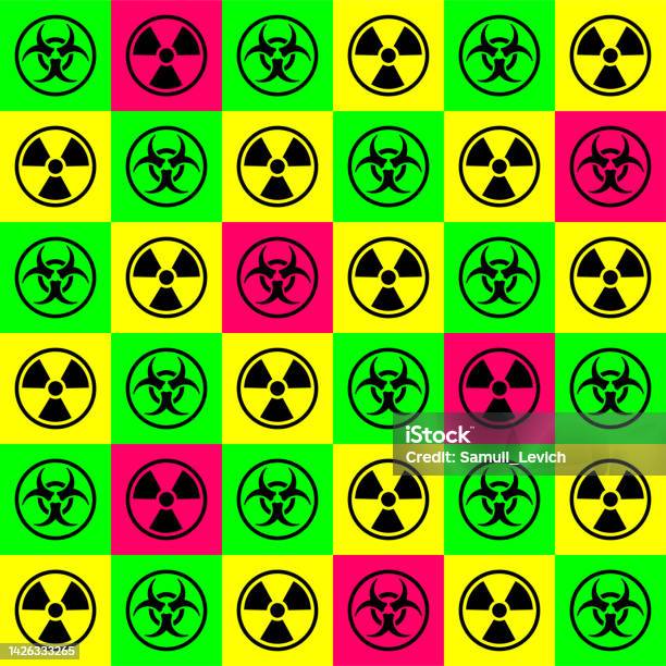 Biohazard Pattern Biohazard And Radioactive Waste Pattern Seamless Biohazard Sign And ...