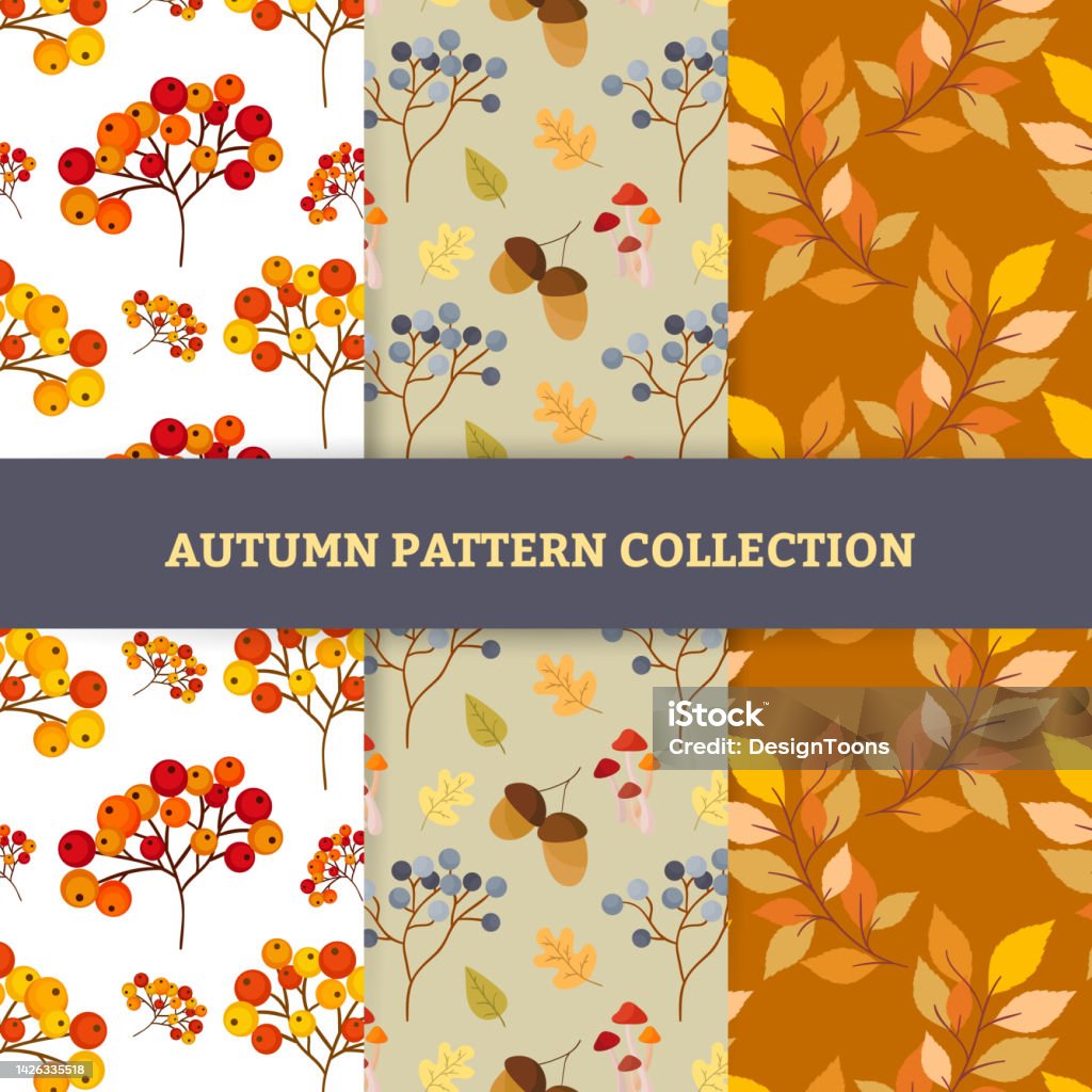 Autumun Pattern Hand Draw Autumn Patterns Stock Illustration - Download Image Now ...