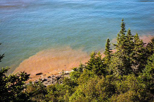 View from Mountain Summit of Forillon National Park, Gaspe Peninsula, Quebec, Canada