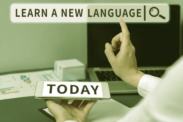 Sign displaying Learn A New Language. Internet Concept Study Words other than the Native Mother Tongue Conceptual display Learn A New Language, Business concept Study Words other than the Native Mother Tongue opportunity dictionary definition stock pictures, royalty-free photos & images