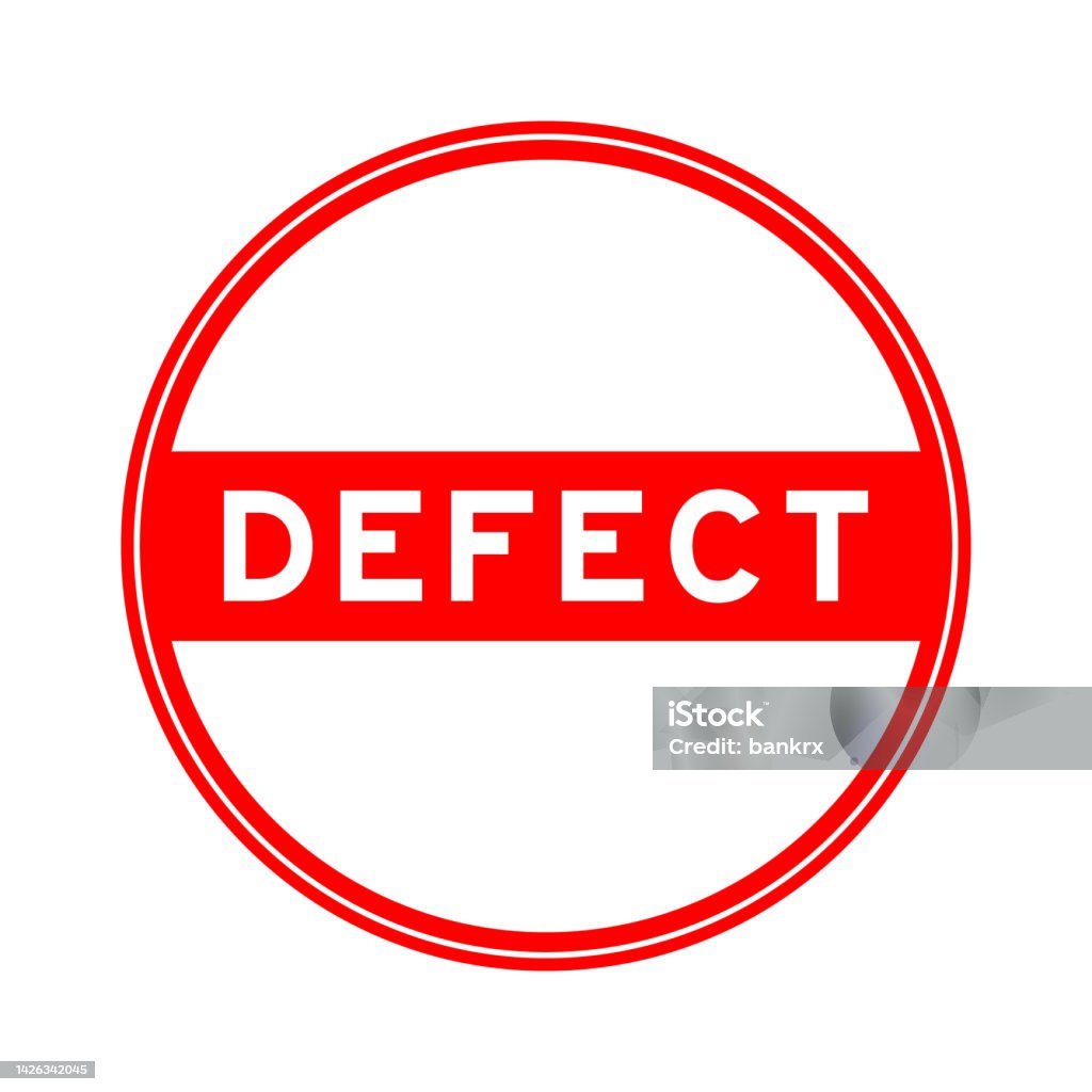 Defecat Sticker Red Color Round Seal Sticker In Word Defect On White Background Stock ...