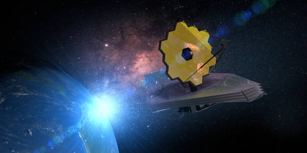 istock James Webb Space Telescope traveling near planet earth and exploring deep space. 3D Illustration 1426342997