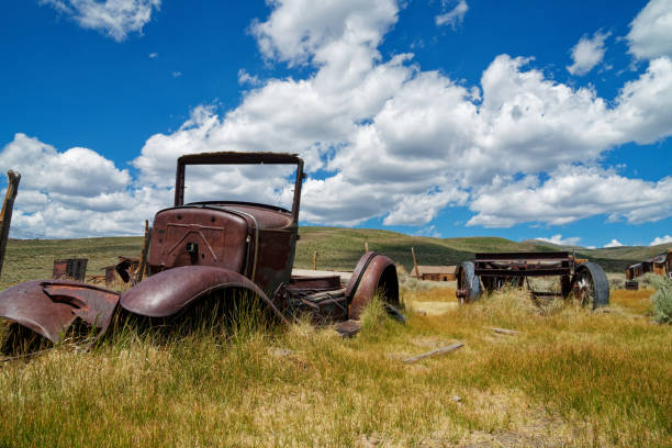 istock Rusted vehicles in a field at Bodie State Historic Park 1426351398