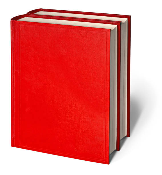 istock Standing Red Books on White with Clipping Paths 1426355465