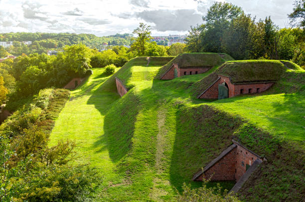 istock Old houses with a grass on the roof 1426355999