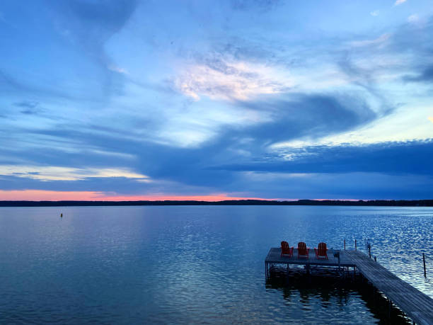 istock Deep blue sunset on Lake Michigan 1426358671