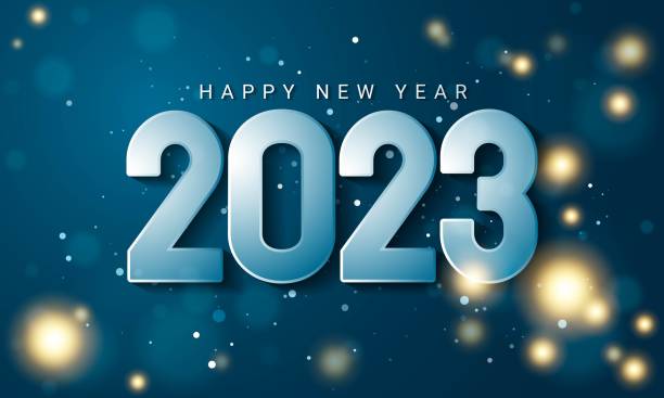 2023 happy new year hintergrunddesign. - silvester stock-grafiken, -clipart, -cartoons und -symbole