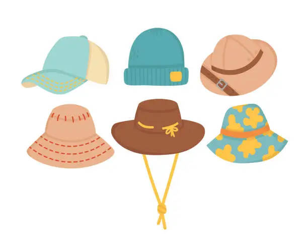 Vector illustration of Hat-set