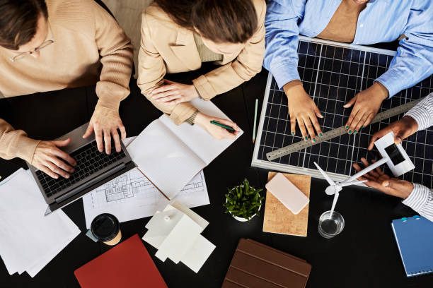 istock Colleagues working with equipments of alternative energy 1426373408