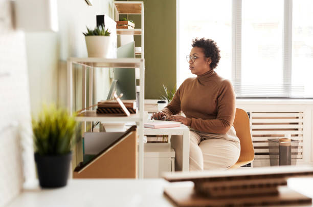 istock African businesswoman working on computer at office 1426373507