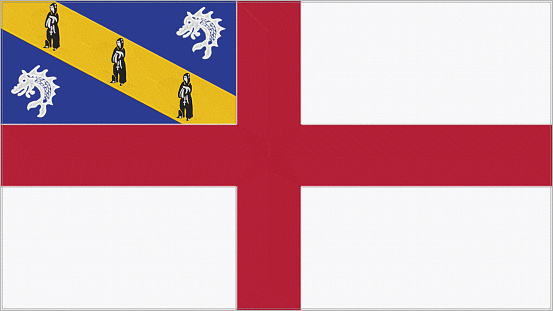 Flag of Nova Scotia (Canada) printed on a paper sheet.