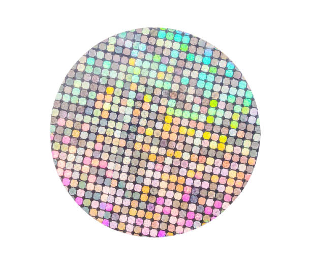 istock Blank round adhesive holographic foil sticker label isolated on white background 1426408299