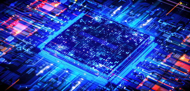 istock 3D rendering of cyberpunk AI. Circuit board. Technology background. Central Computer Processors CPU and GPU concept. Motherboard digital chip. Tech science background. 1426414295