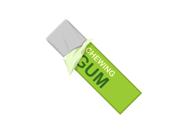 Chewing gum. Simple flat illustration. Simple flat illustration of a chewing gum. mint chewing gum stock illustrations