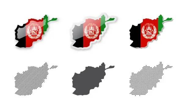 Vector illustration of Afghanistan - Maps Collection. Six maps of different designs.