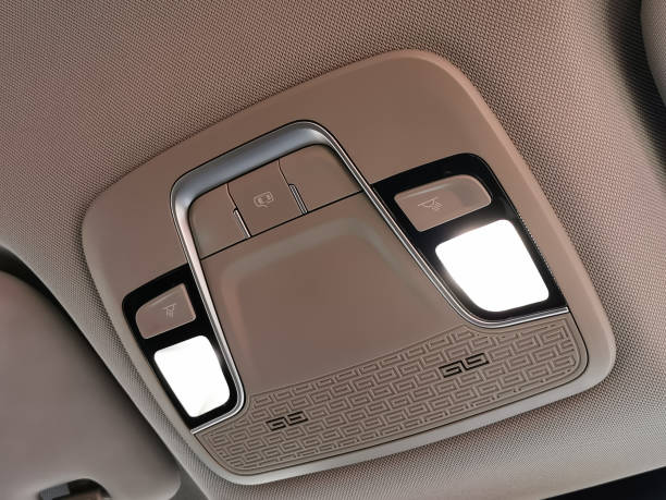 istock Close up interior view of the car roof or ceiling light panel. 1426424405