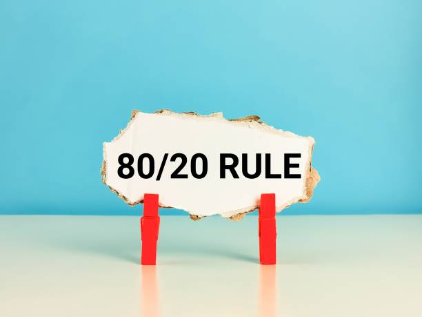 istock Cupboard strip written 80 20 rule on the table. 1426435198