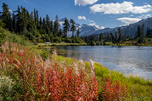 Gorgeous view from Picture Lake trail of Heather Meadows in Mt Baker, Deming, WA, USA