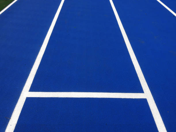 istock Red runway. The start and end of the stadium track 1426445677