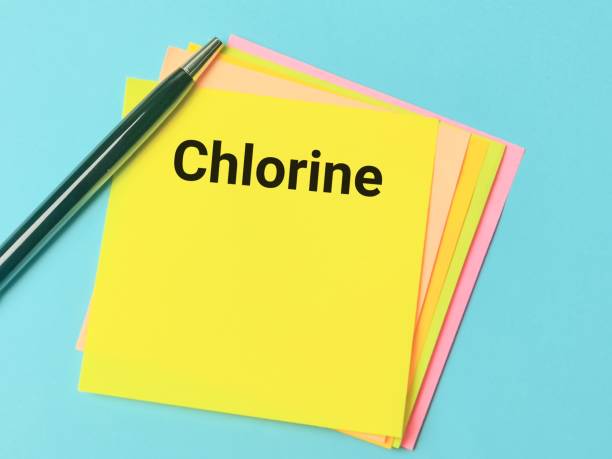 istock Word CHLORINE written on sticky note paper. 1426455119