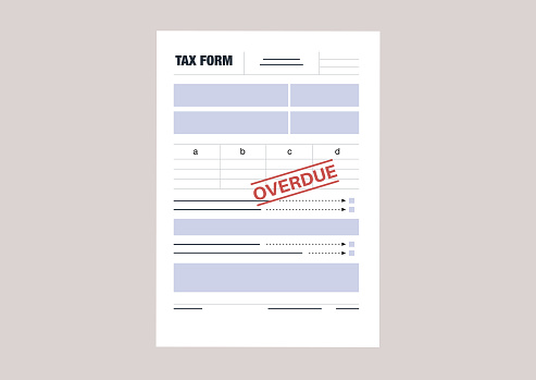 File A Return Template A Tax Return Form Template With A Red Overdue Stamp Annual Financial ...