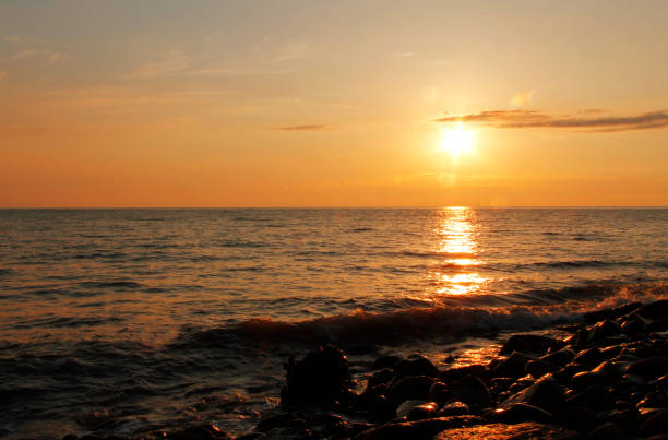 istock Subtropical sunset over sea. Tha Black sea seashore 1426459270