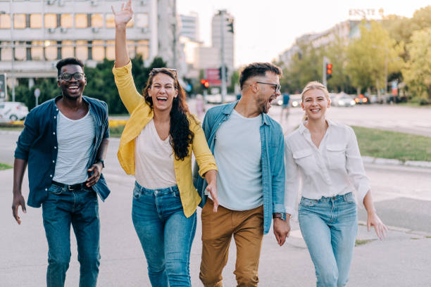 istock Friends having fun outdoors in the city. 1426459506