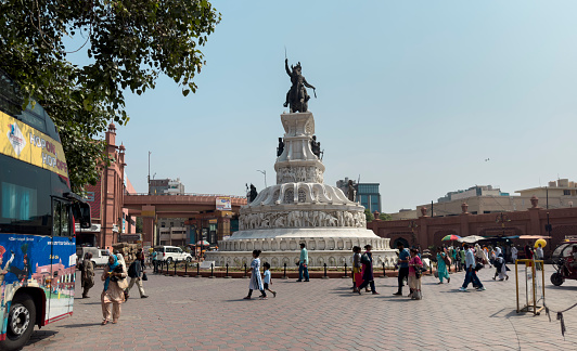 Punjab/ India september 12 2022: A towering statue of Maharaja Ranjit Singh