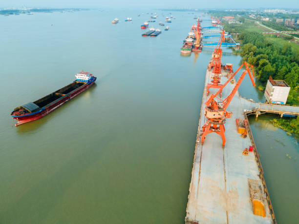 istock Yangtze River transport ships, import and export trade 1426469356