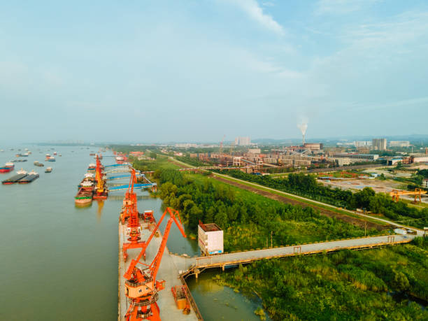istock Yangtze River transport ships, import and export trade 1426469378
